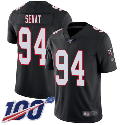 Atlanta Falcons Limited Black Men Deadrin Senat Alternate Jersey NFL Football #94 100th Season Vapor Untouchable